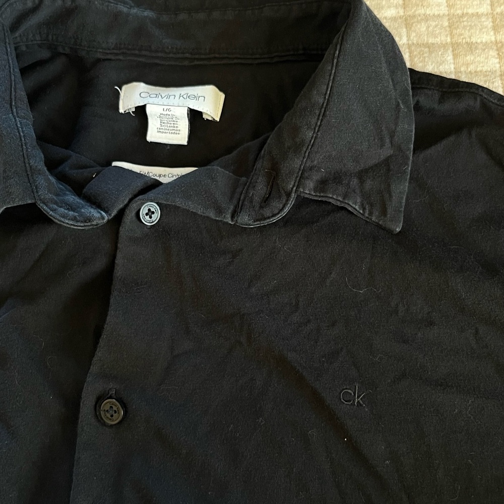 Calvin Klein Slim Fit Cotton Button Up Shirt - Picture 3 of 4